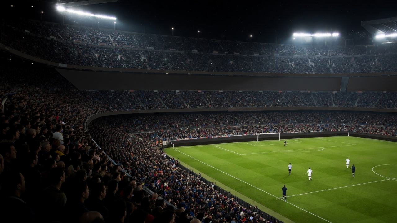 A packed football stadium